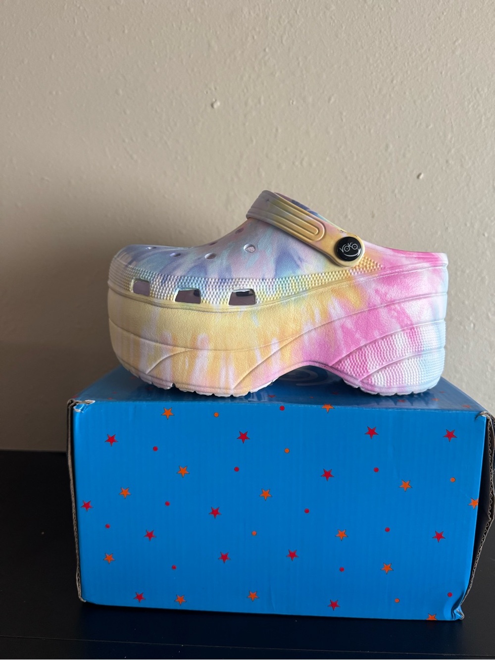 Tie-Dye Platform Clog - Pink/Yellow/Blue